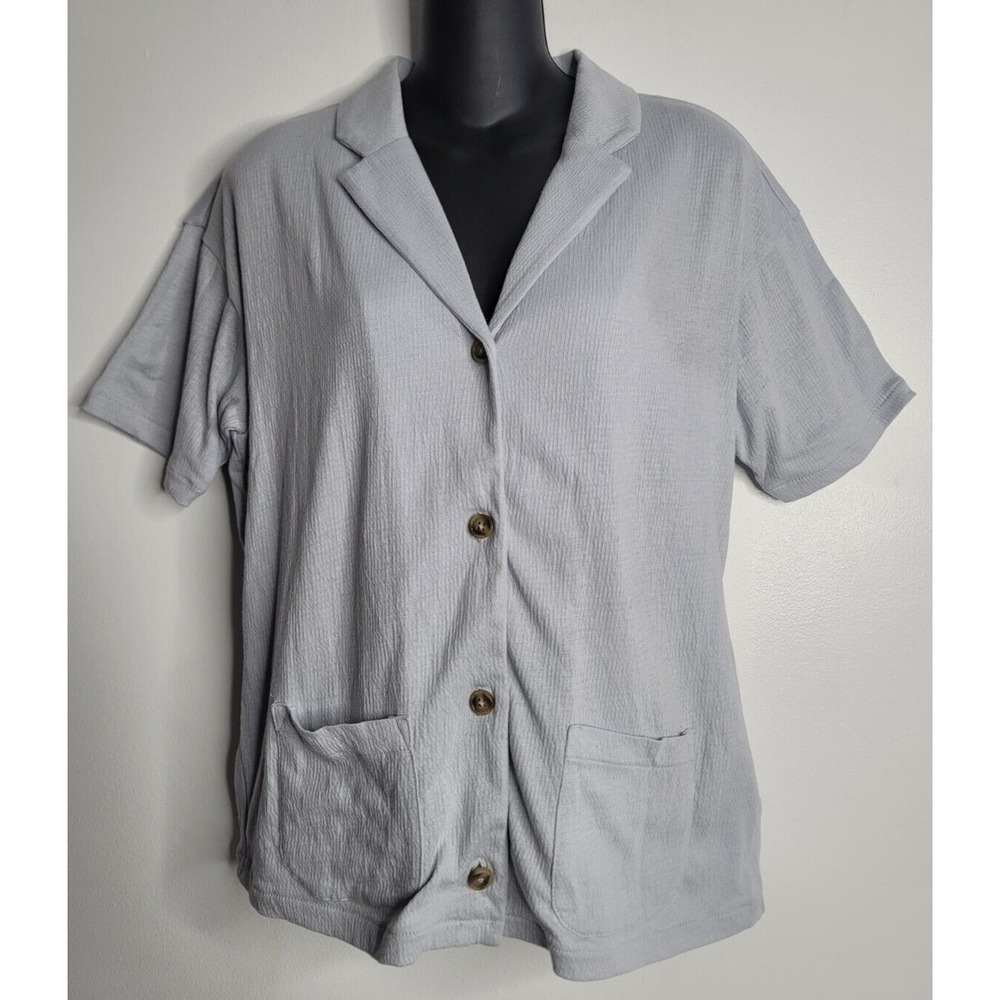 Madewell Womens XXS Knit Lightspun Camp Shirt Light Blue NEW Office Collared